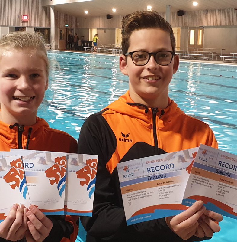 Records tijdens competitiewedstrijd Biesboschzwemmers