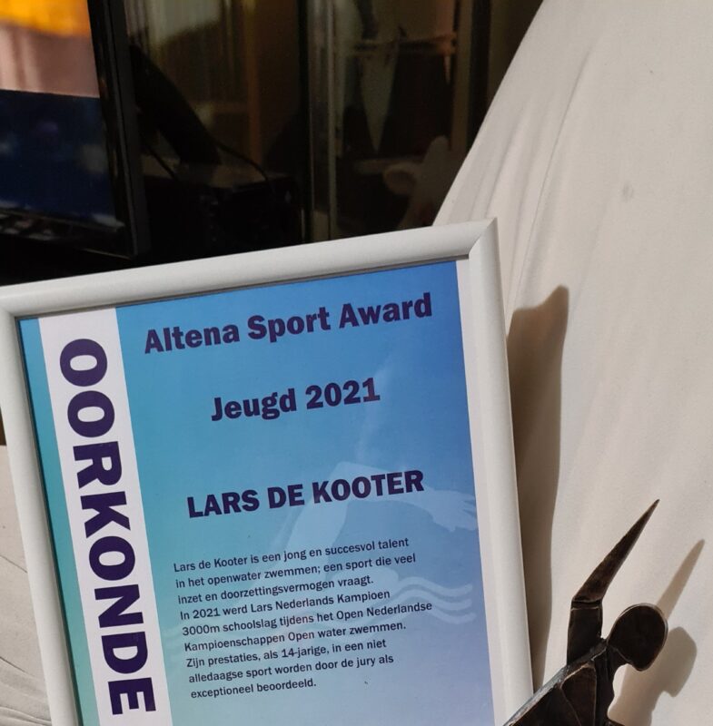 Lars winnaar Altena Sport Award Jeugd